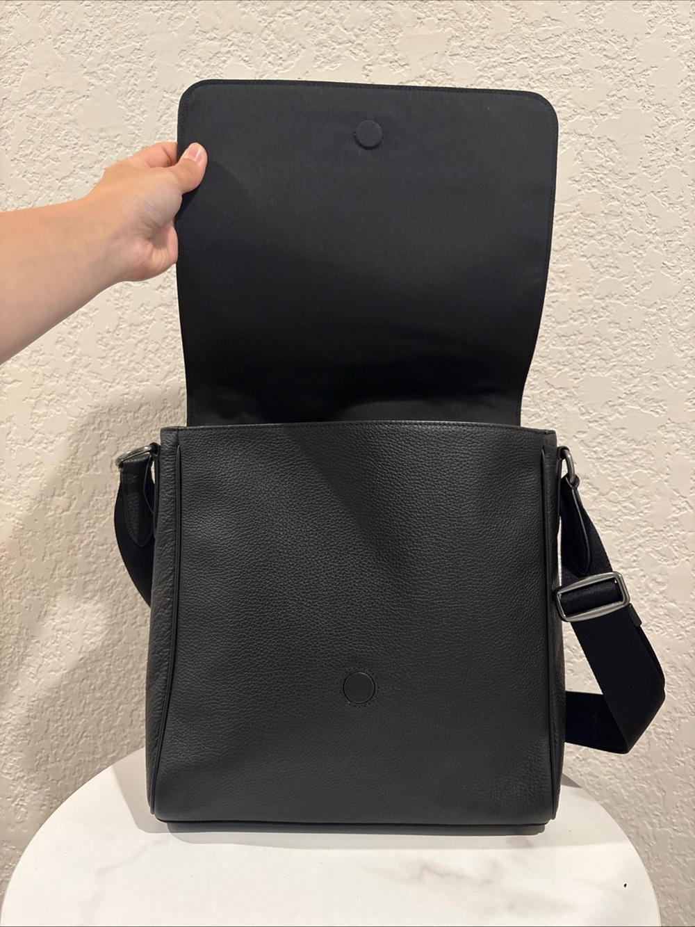 Coach Houston Map Black Leather Crossbody Messenger Bag NWT - Picture 5 of 12